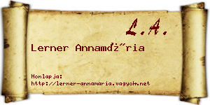 Lerner Annamária névjegykártya